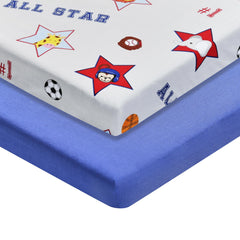 EVERYDAY KIDS cradle sheets sports theme, vibrant and durable for nap-time