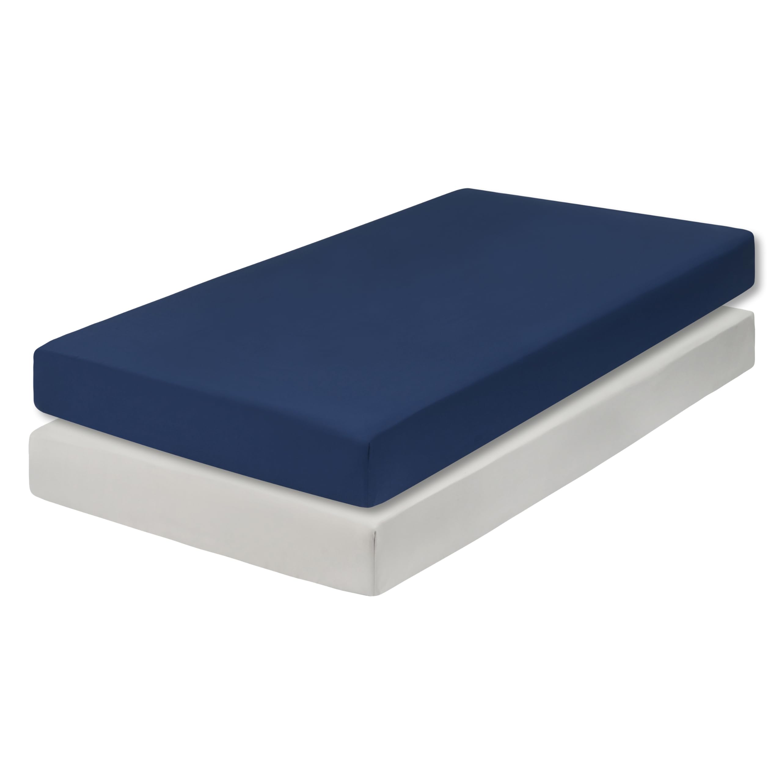 Everyday Kids crib sheet shown with full elastic four-sided fit