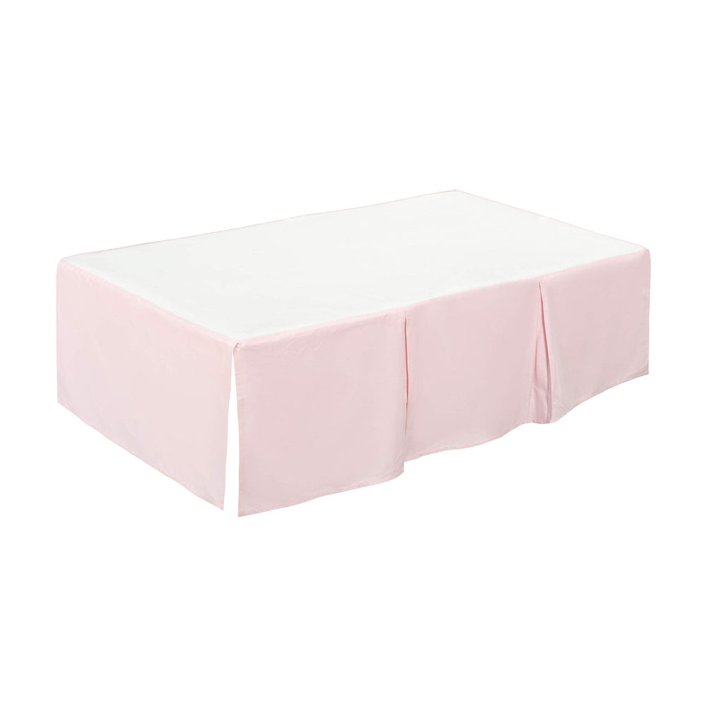 EVERYDAY KIDS crib skirt split corners easy fit around posts.