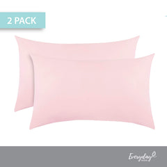 Everyday Kids durable stitching pink pillowcase; designed for preschoolers' pillows.