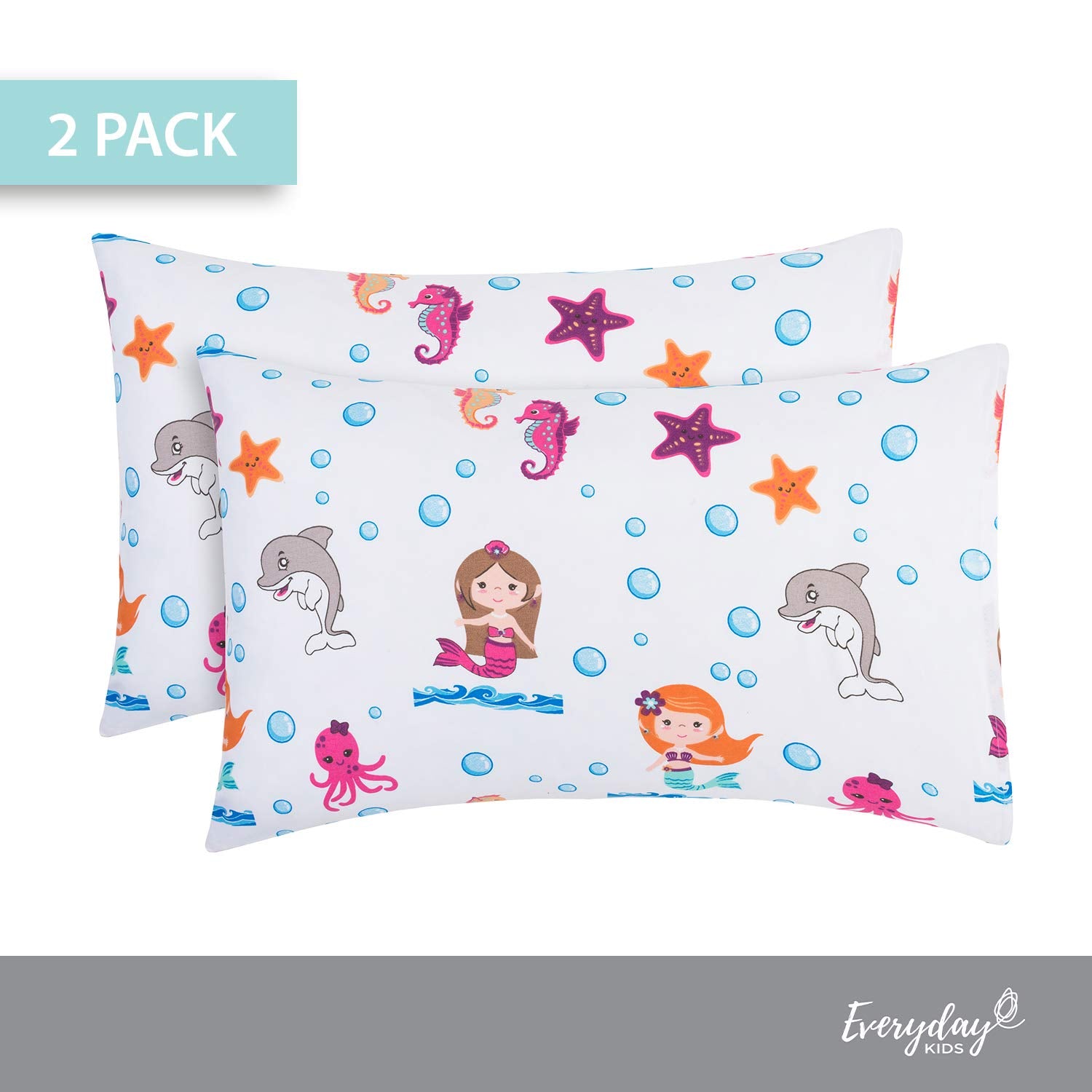 Everyday Kids Easy-Care pillowcase, machine washable and quick-drying for busy families.