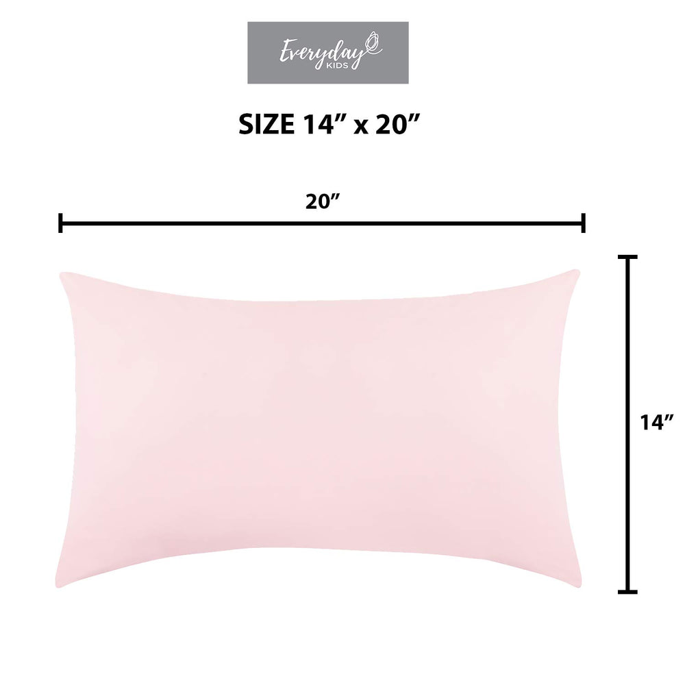 Everyday Kids family-owned brand pillowcase pink; safe, easy-care for busy mornings.