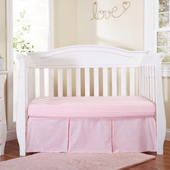 EVERYDAY KIDS light pink pleated crib skirt adds a soft, tidy look to the nursery.