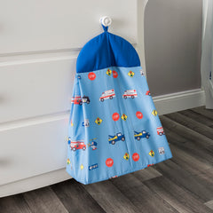 Everyday Kids Little Rescuer dust ruffle with 9-inch drop adds neat nursery finish.