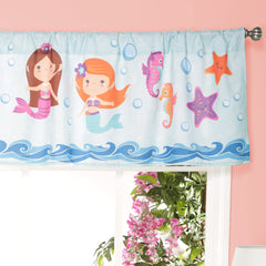 EVERYDAY KIDS mermaid-seahorse-starfish print decor brightens baby's nursery.