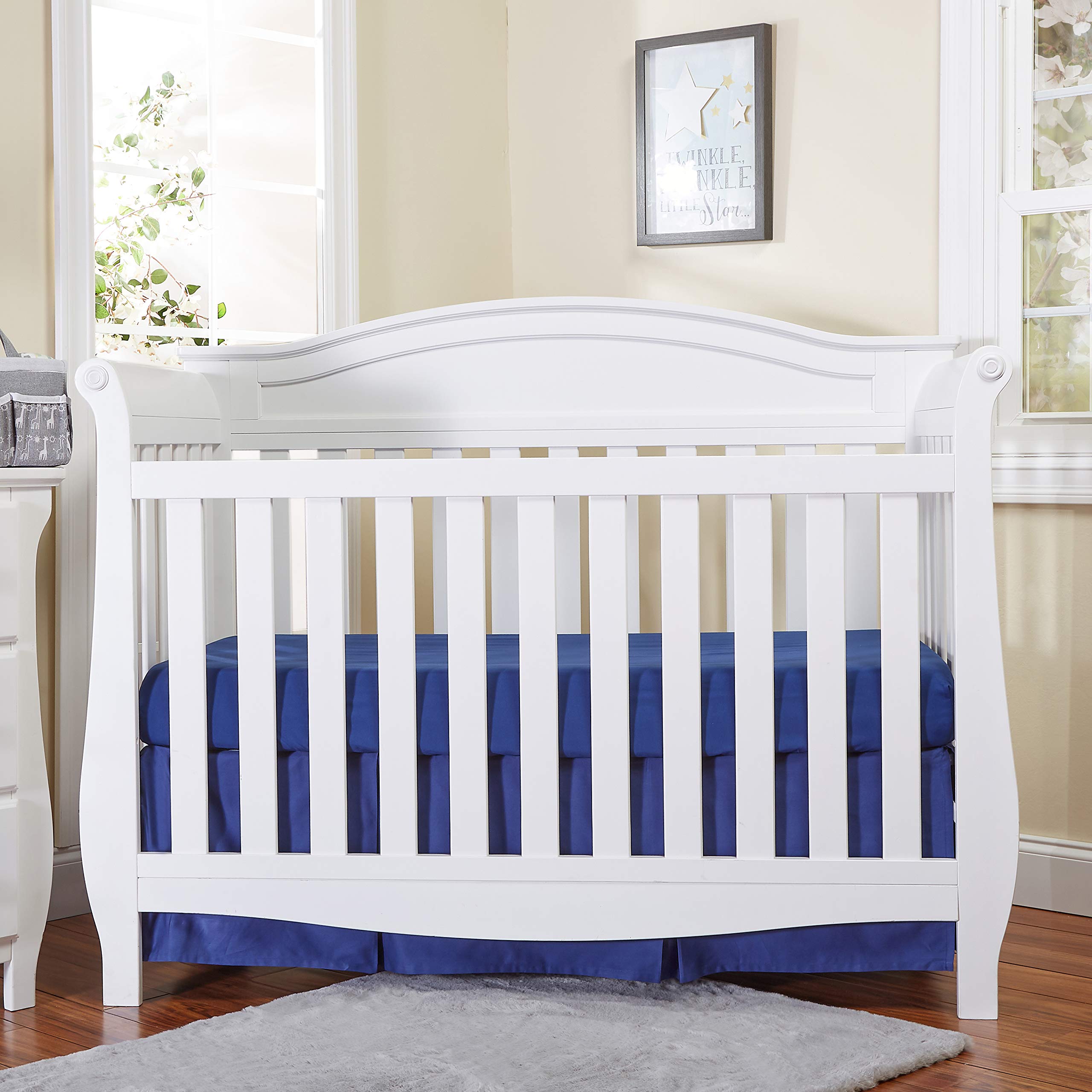 EVERYDAY KIDS pleated crib skirt 52x28 for standard crib mattresses and most toddler beds.
