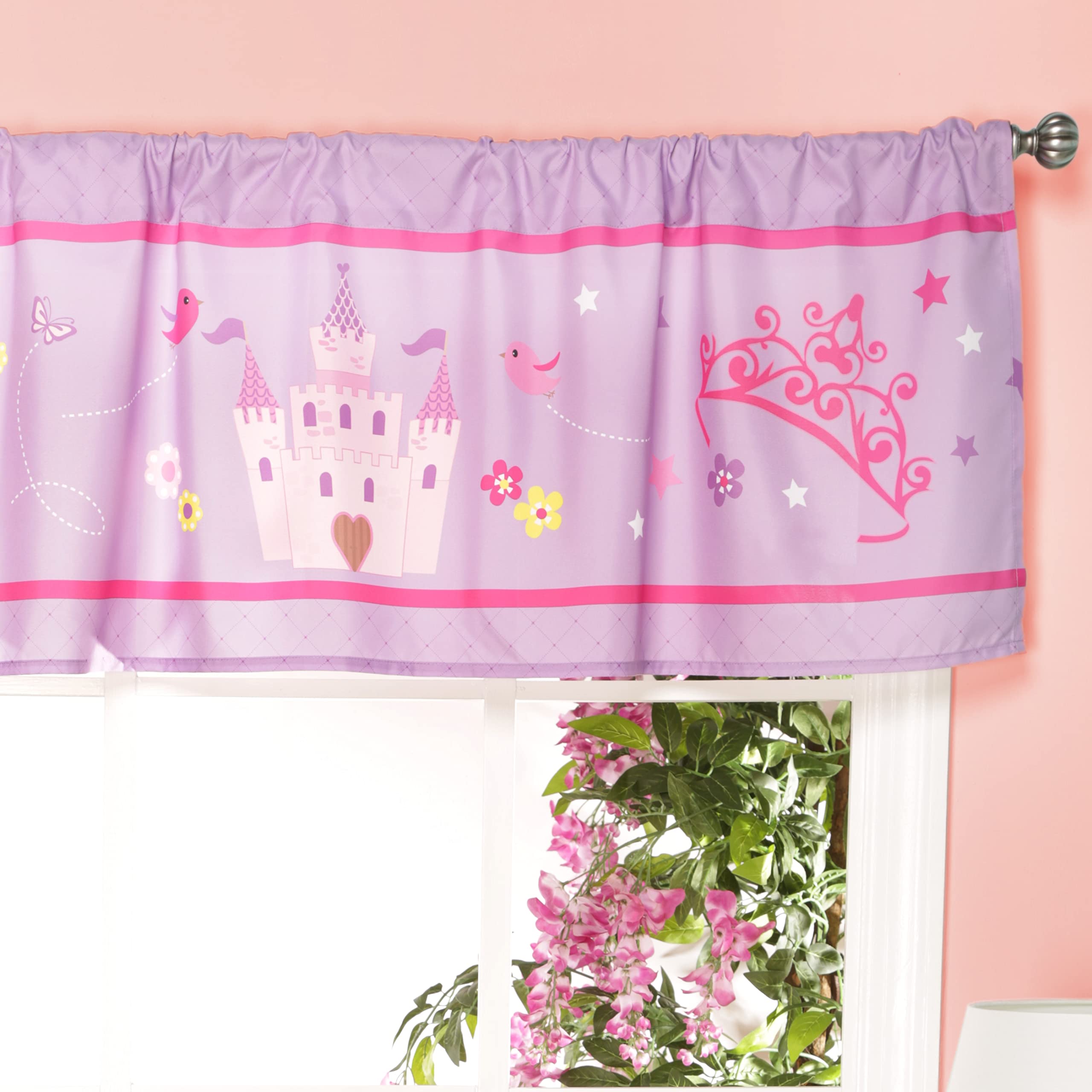 Everyday Kids princess valance showcases a crown motif for a magical room.