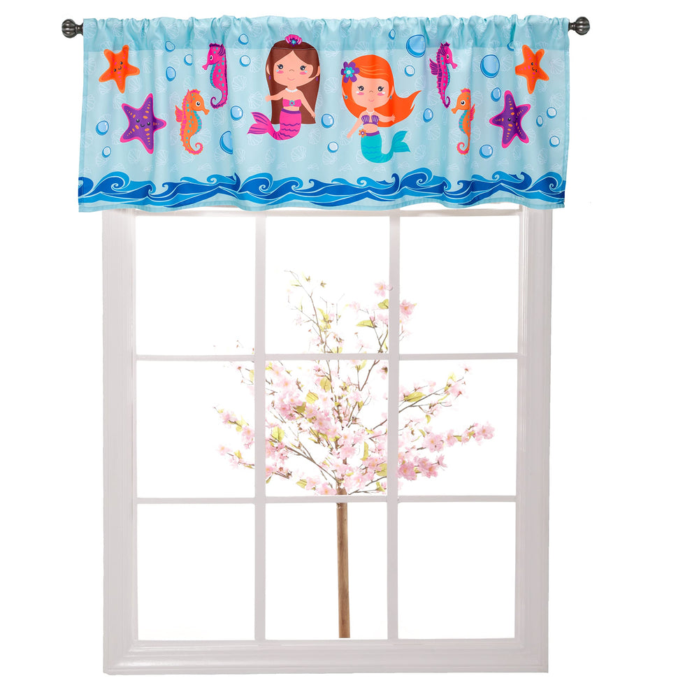 EVERYDAY KIDS rod-pocket valance fits 36-48 inch windows.