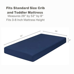 Everyday Kids soft brushed microfiber navy, breathable material for restful toddler sleep.