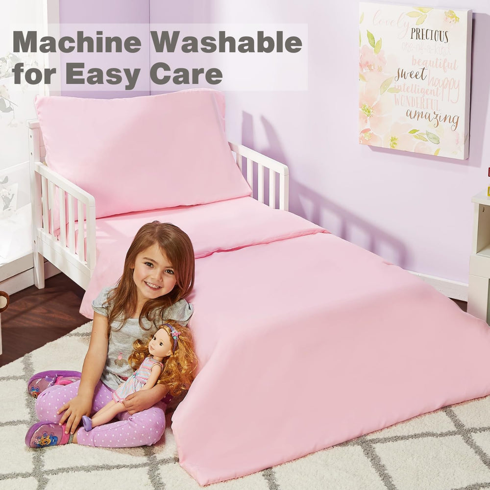 Everyday Kids pink flat sheet made of premium microfiber for easy care