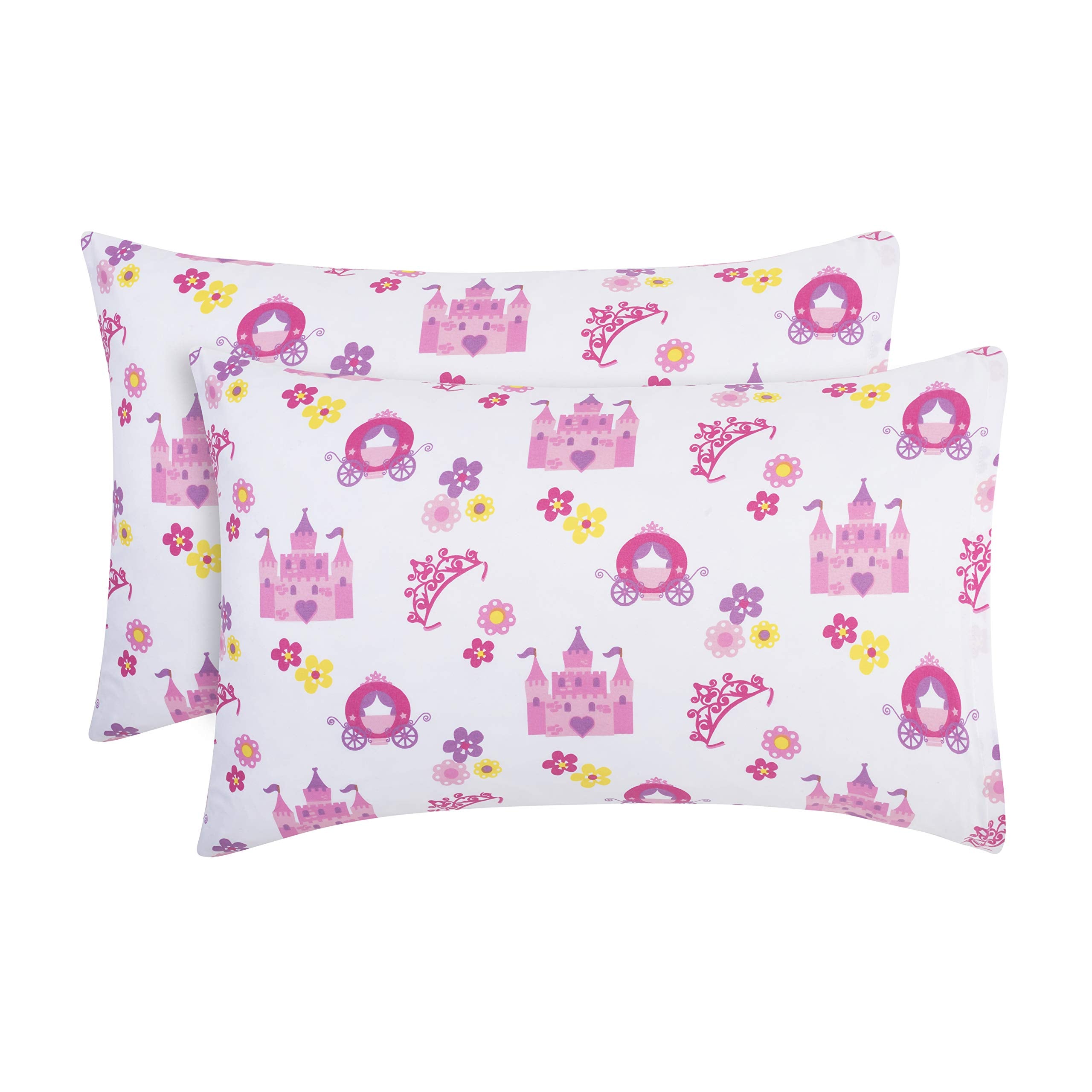 Everyday Kids toddler travel pillowcase in colorful designs for cozy car trips.