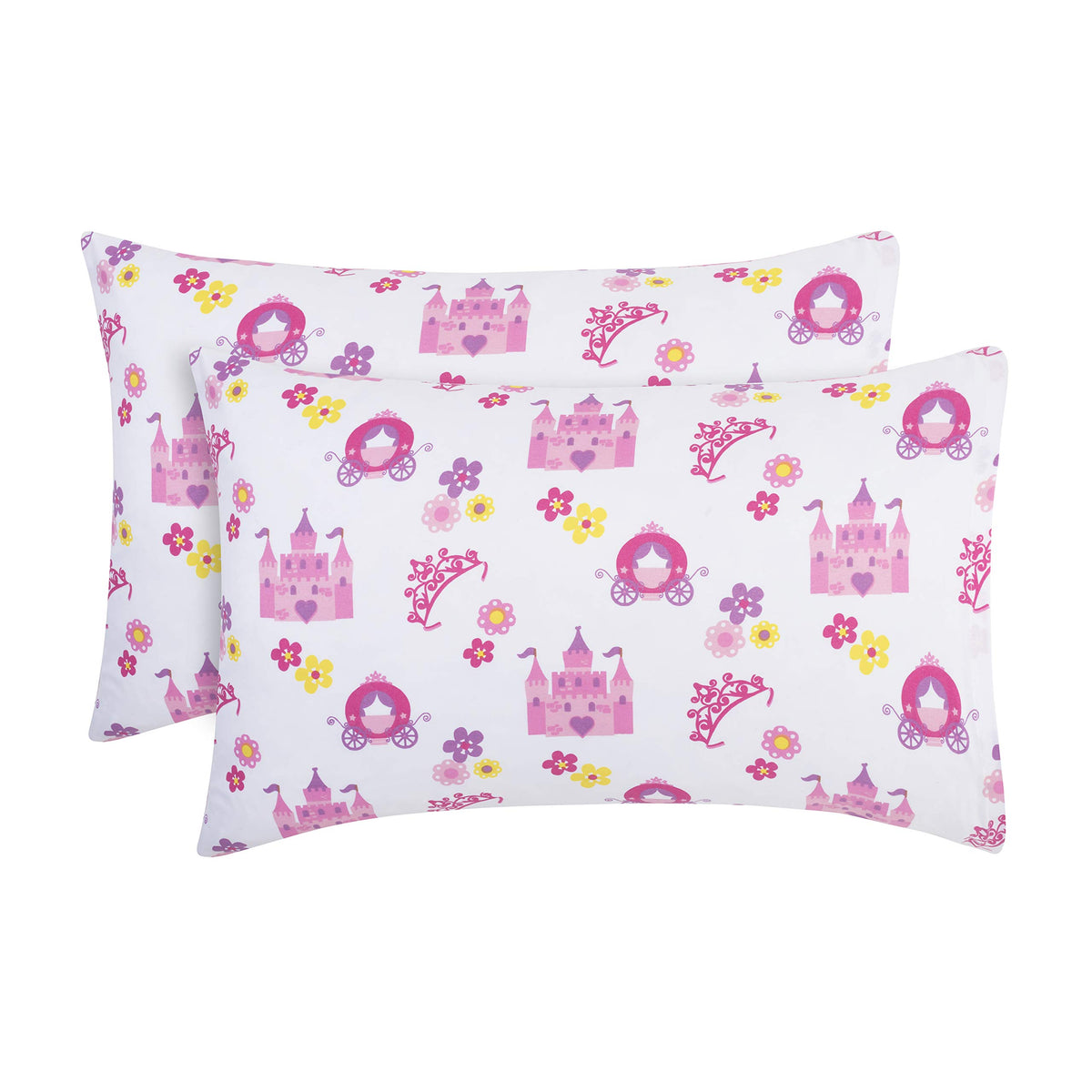 Everyday Kids toddler travel pillowcase in colorful designs for cozy car trips.