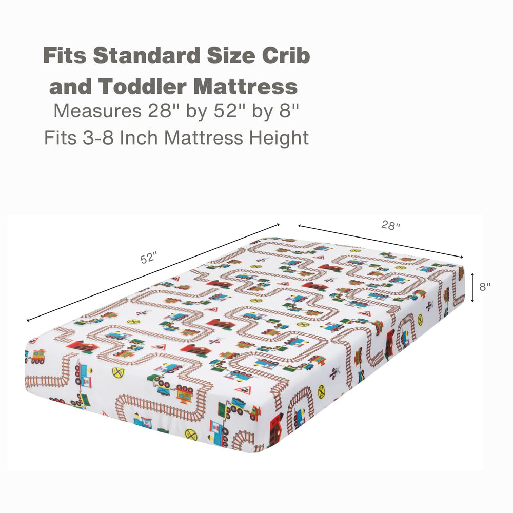 Everyday Kids two-pack crib sheets simplify nursery rotation and replacement.