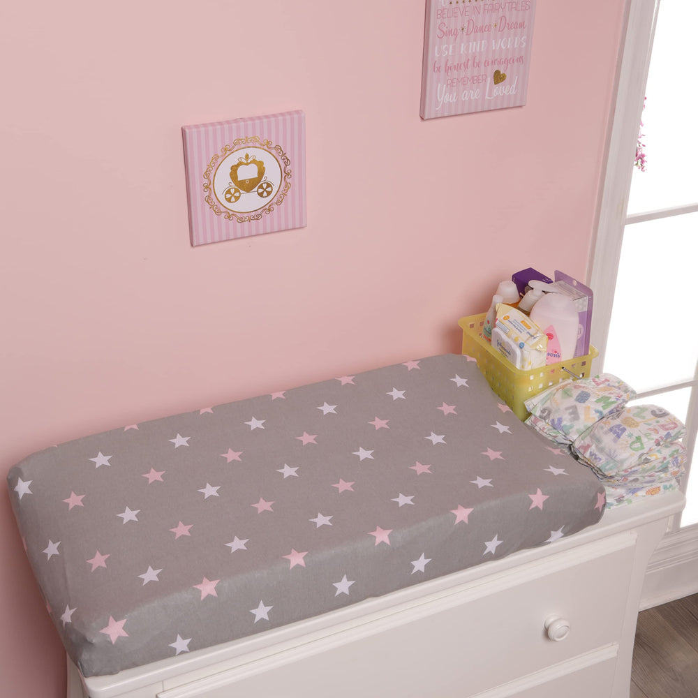 EVERYDAY KIDS two-pack set shown, versatile nursery styling for baby girl.