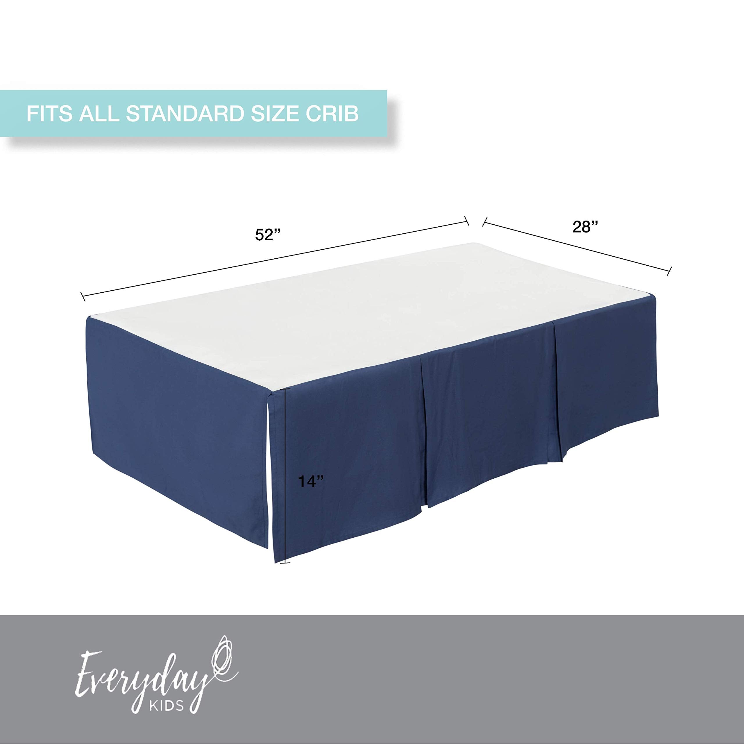 EVERYDAY KIDS under-crib storage hiding crib skirt helps keep the space tidy.