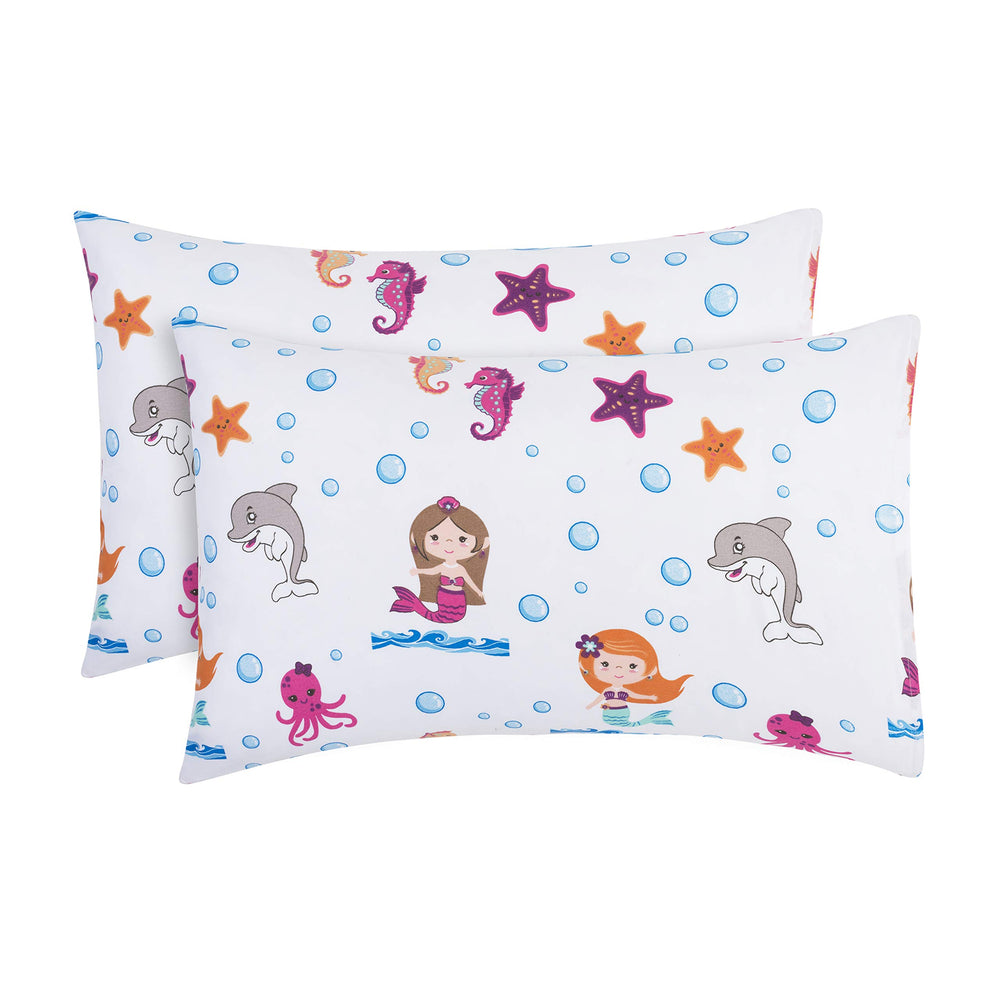 Everyday Kids Undersea Mermaid Adventure pillowcase for toddlers with a vibrant print.