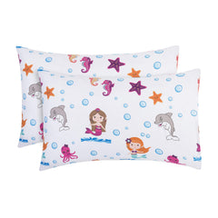 Everyday Kids Undersea Mermaid Adventure pillowcase for toddlers with a vibrant print.