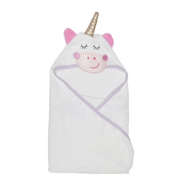 EVERYDAY KIDS unicorn hooded towel with 3D face for cozy bath time