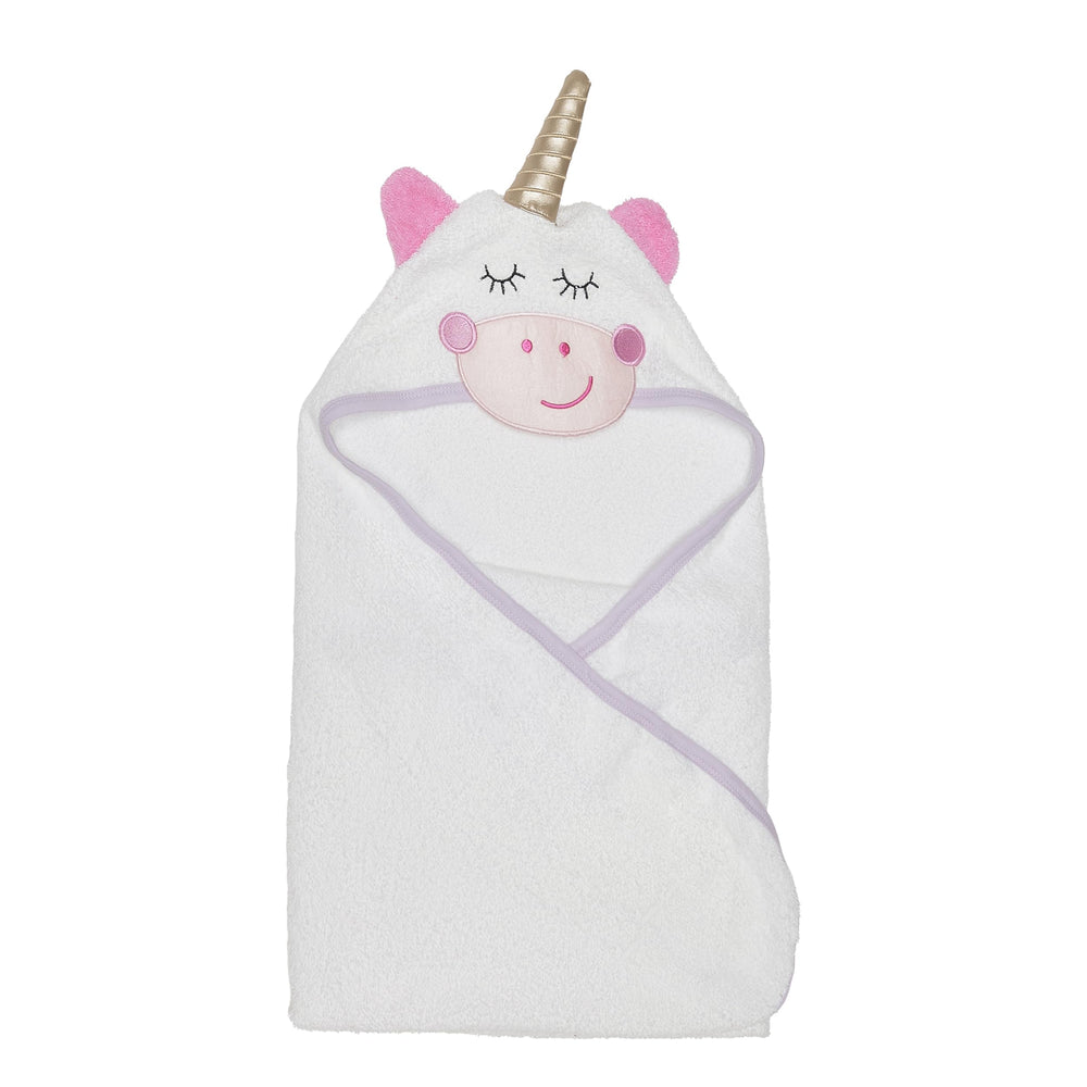 EVERYDAY KIDS unicorn hooded towel with 3D face for cozy bath time