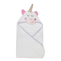 EVERYDAY KIDS unicorn hooded towel with 3D face for cozy bath time