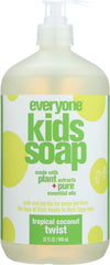 Everyone 3in1 Tropical Coconut bottle for multitask cleansing (body wash, bubbles, shampoo).