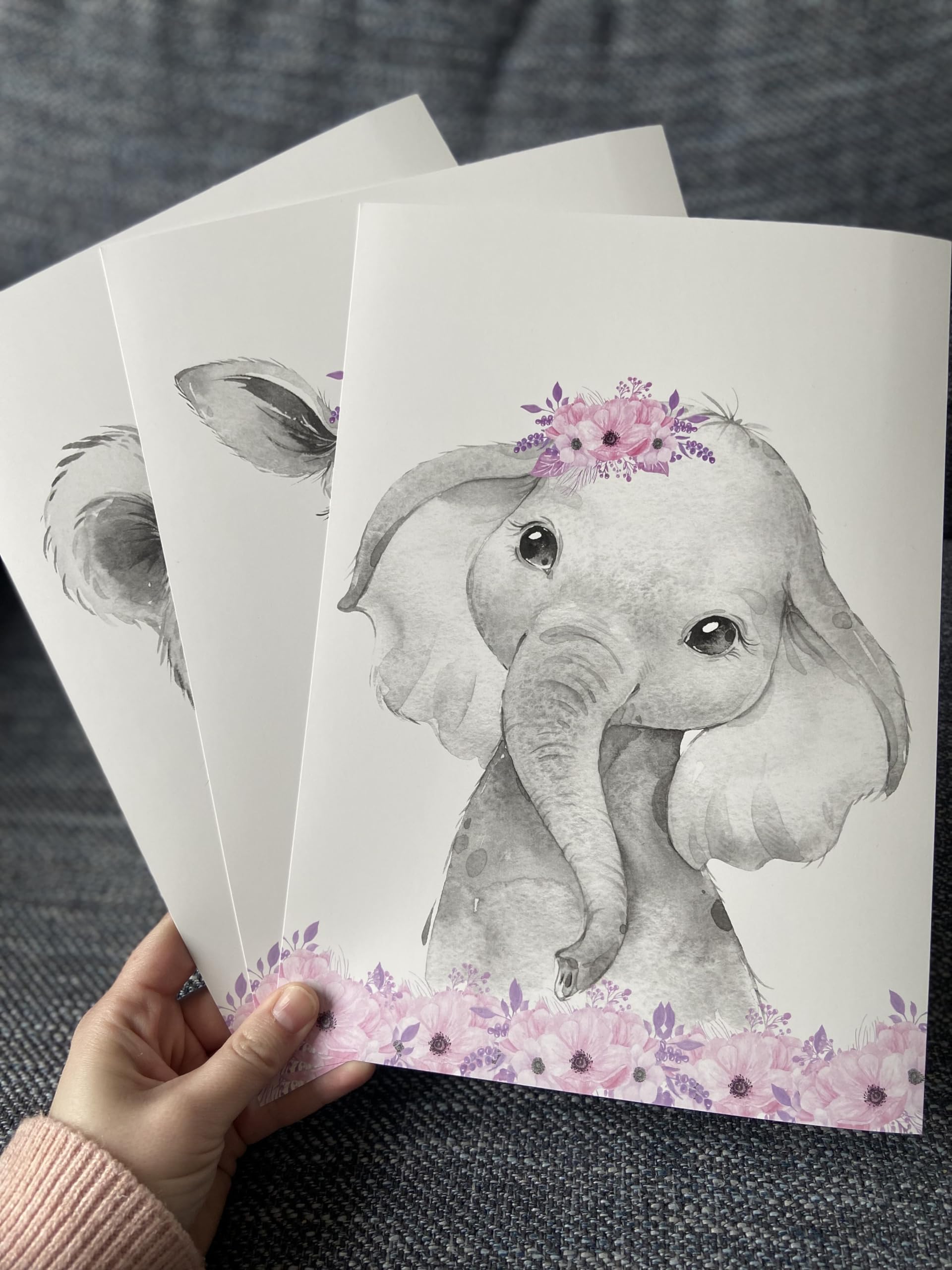 Eviepops Prints safari animals nursery wall art – unframed prints ready for adjustable framing