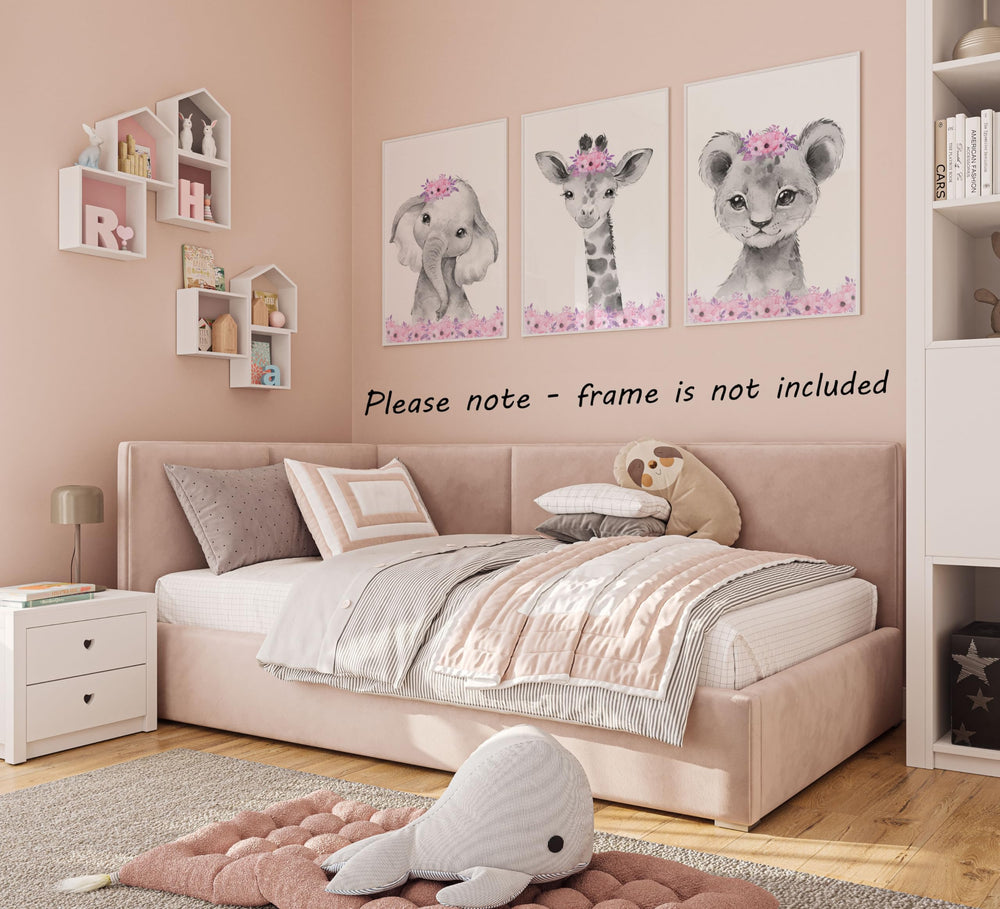 Eviepops Prints safari animals nursery wall art – durable print quality for long-lasting display