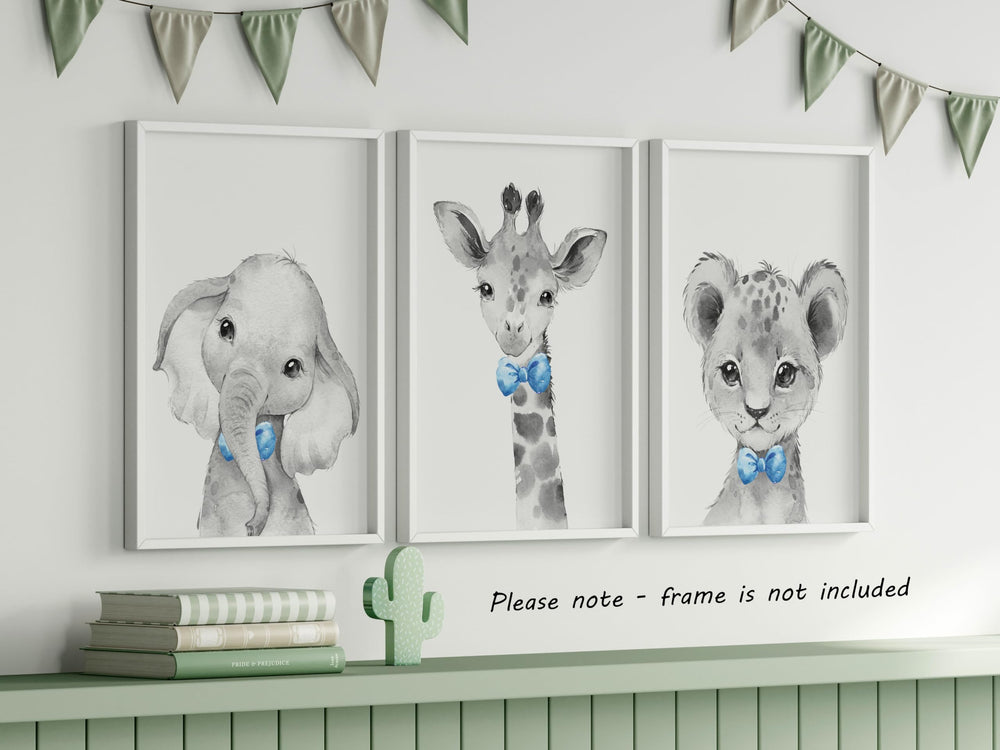 Eviepops Prints lion gray wall art ready to frame for a soft gender-neutral look.