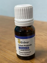 Close-up of Evivo drops aiding infant digestive comfort in daily routine.