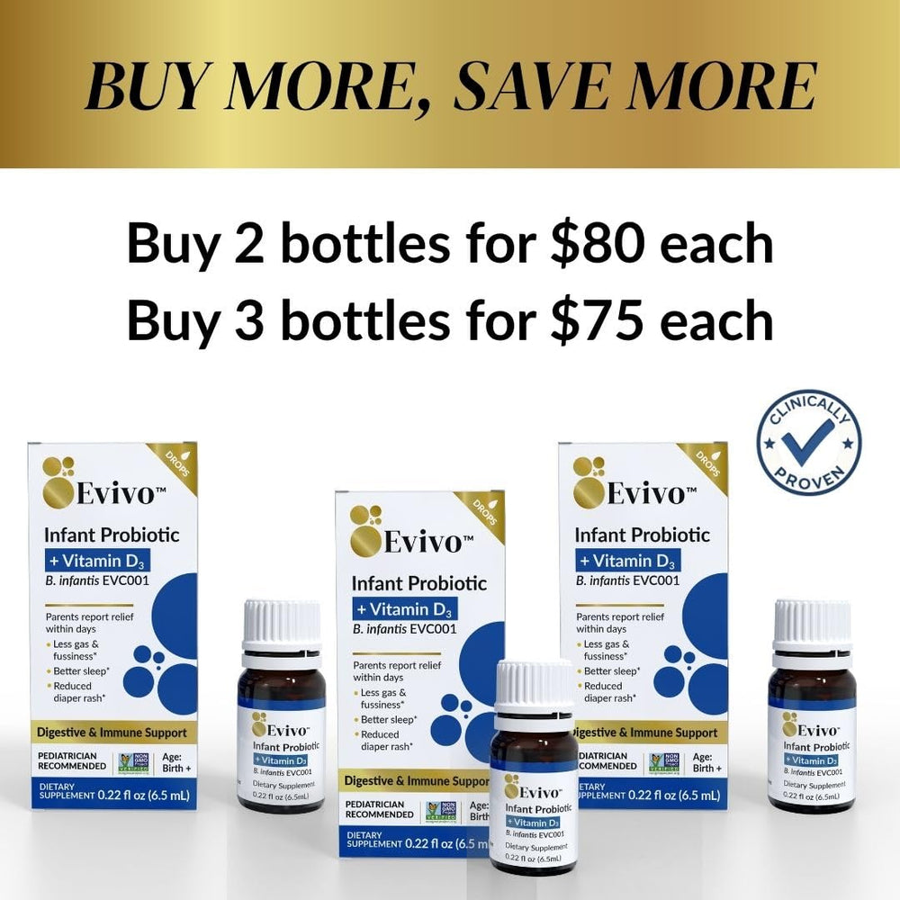 Evivo probiotic drops dropper for precise daily dosing with babies.
