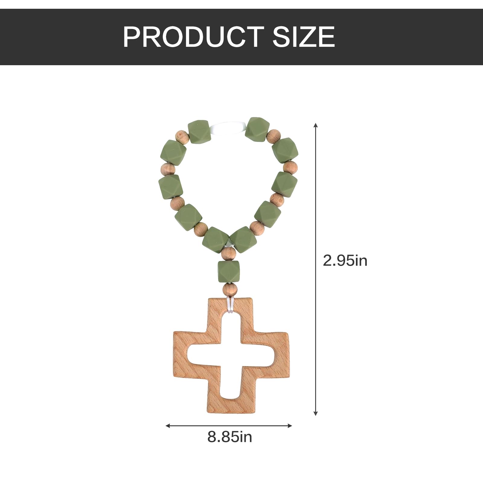 EVKILKJS cross-centered silicone rosary offers gentle texture for soothing moments.
