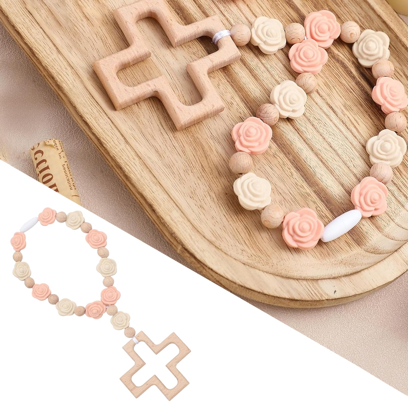 EVKILKJS light pink rosary set perfect keepsake for celebrations