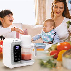 EVLA'S baby food maker with blender for smooth purees and varied textures.