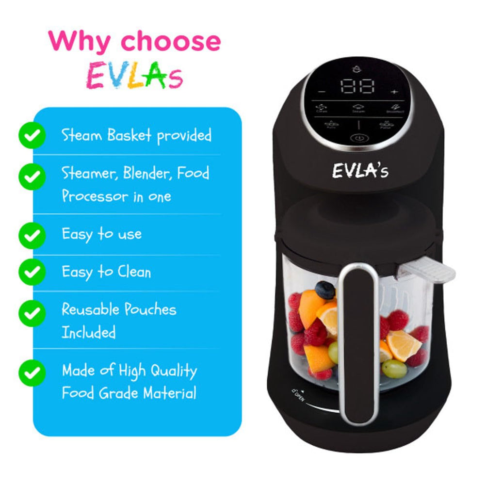 EVLA'S blending action creating smooth baby purée