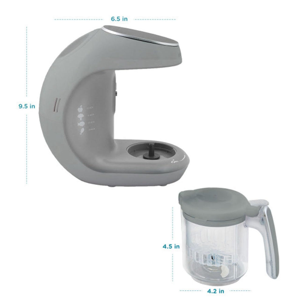 EVLA'S Baby Food Maker grey exterior with modern compact design.