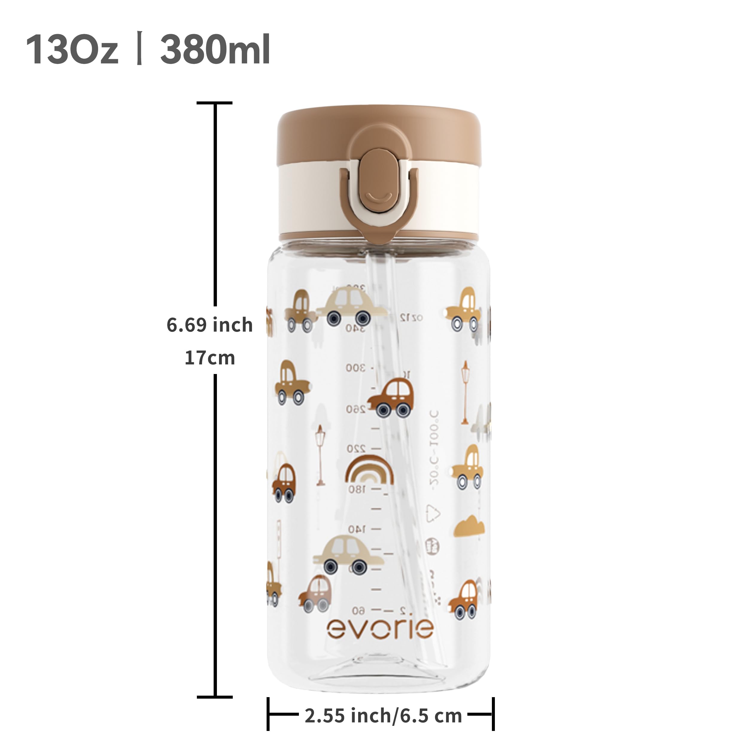 Evorie bottle for school and travel, durable and reliable.