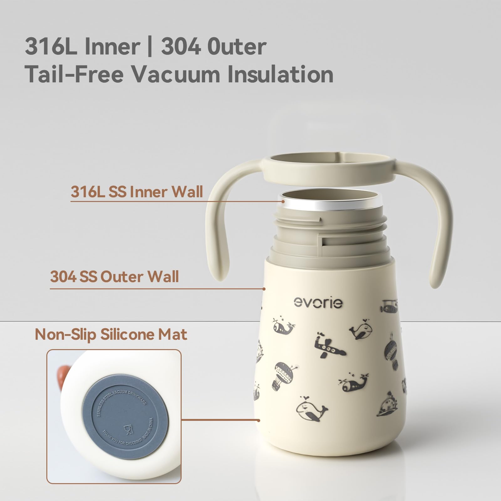 Evorie portable toddler cup designed for travel, daycare, and outings