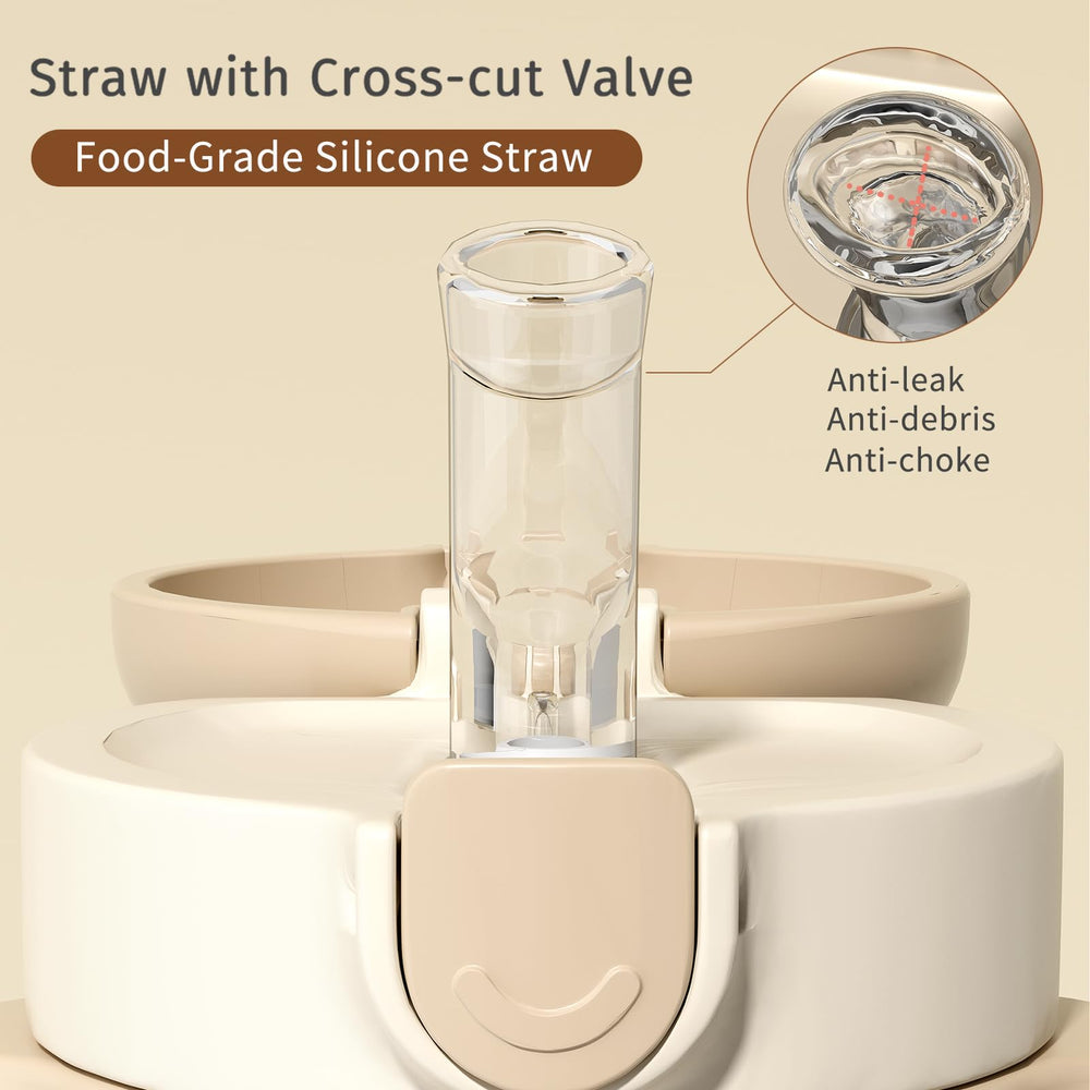 Evorie spill-proof lid and cross-cut straw minimizes debris during sipping