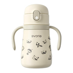 Evorie straw cross-cut demonstrates spill-safe sipping during travel
