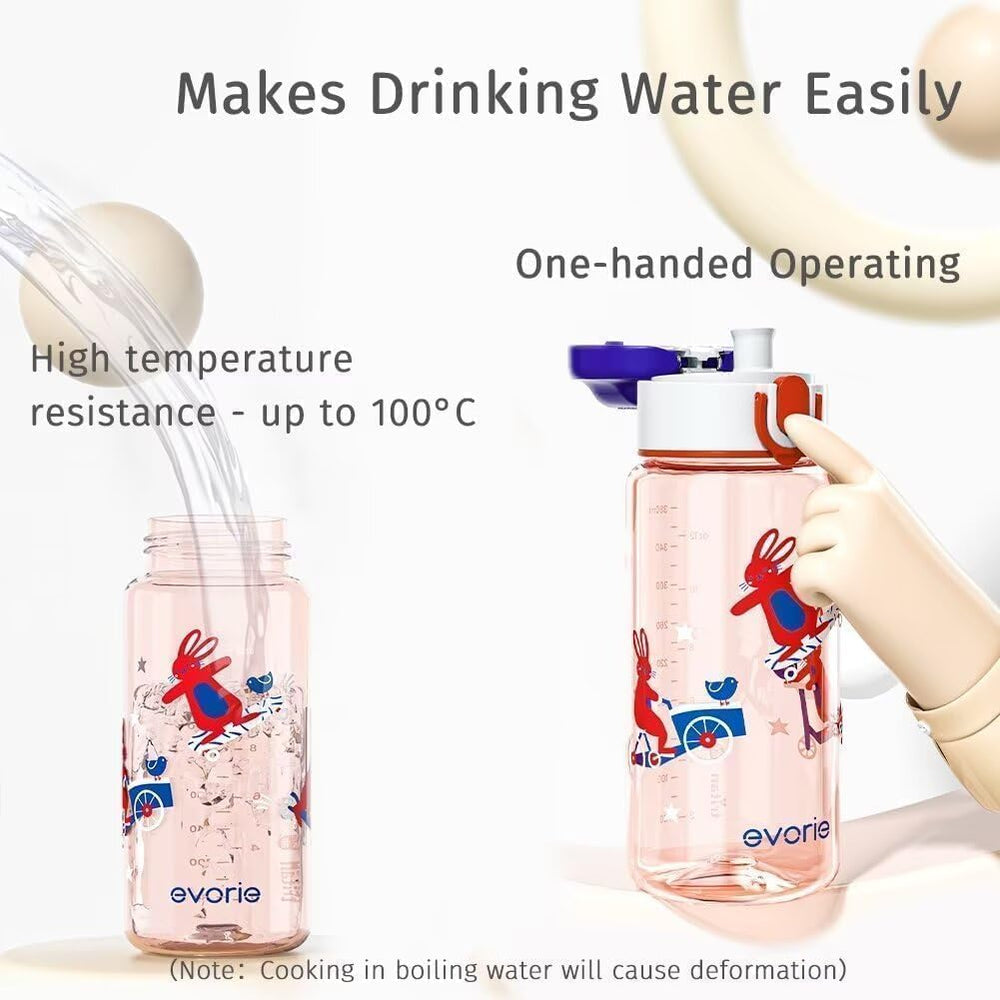 Evorie Tritan bottle leak-proof cap demonstrates mess-free transport in backpacks.