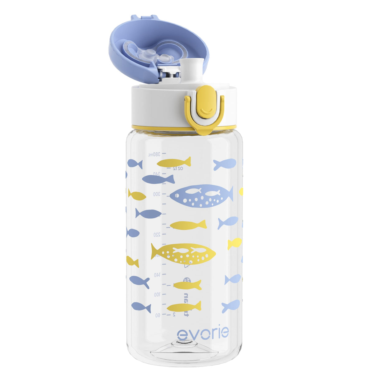 Evorie Tritan Kids Bottle lid close-up showing leak-proof seal for school use.