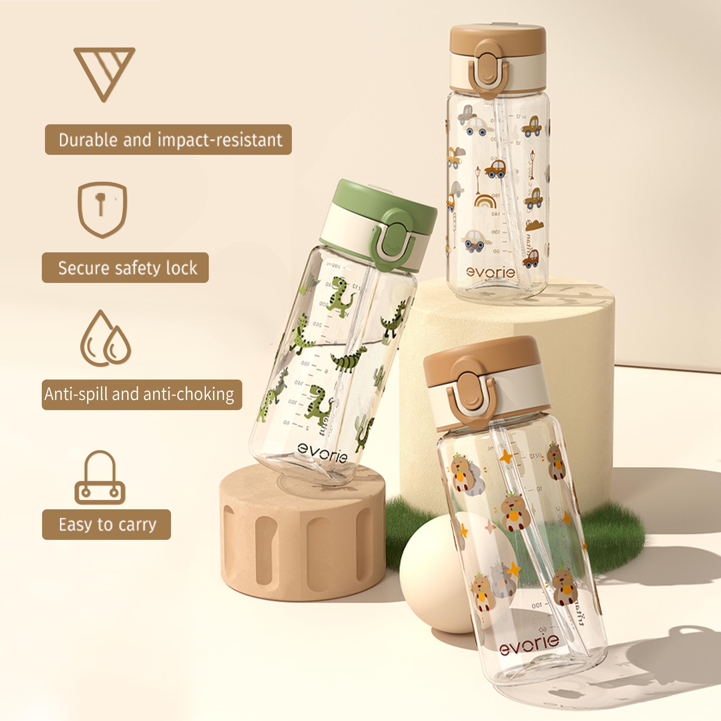 Evorie Tritan kids bottle dishwasher-safe, effortless cleaning after school.