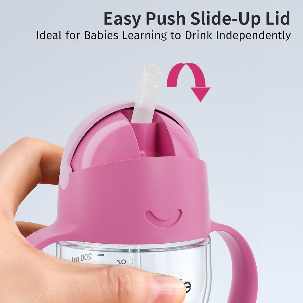 Weighted straw helps stable drinking as little ones adapt to straws.