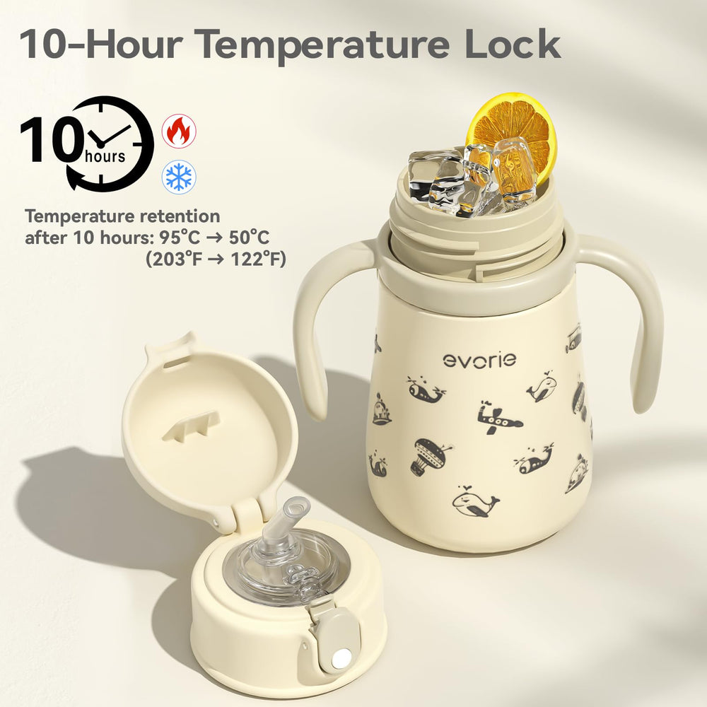 Evorie vacuum insulation keeps drinks warm or cold for up to 10 hours