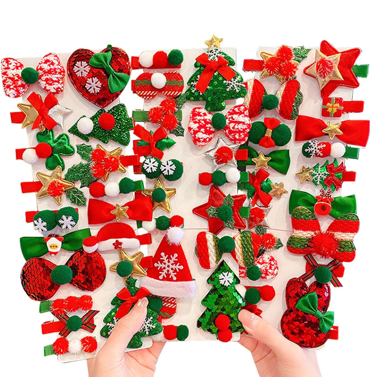 Ewanda Christmas tree hair clip adds festive charm for your baby girl's hairstyle