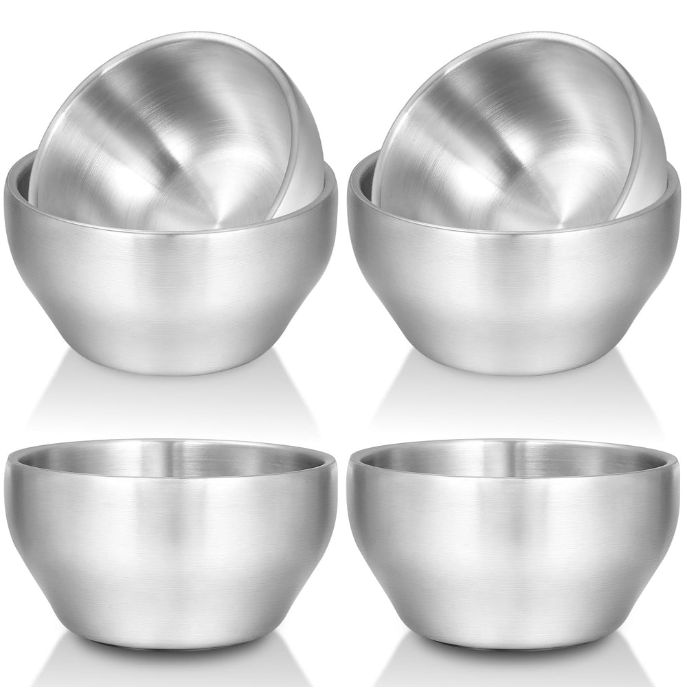 EWFEN SUS304 six-piece kid bowls, side view, showing durable, non-toxic steel.