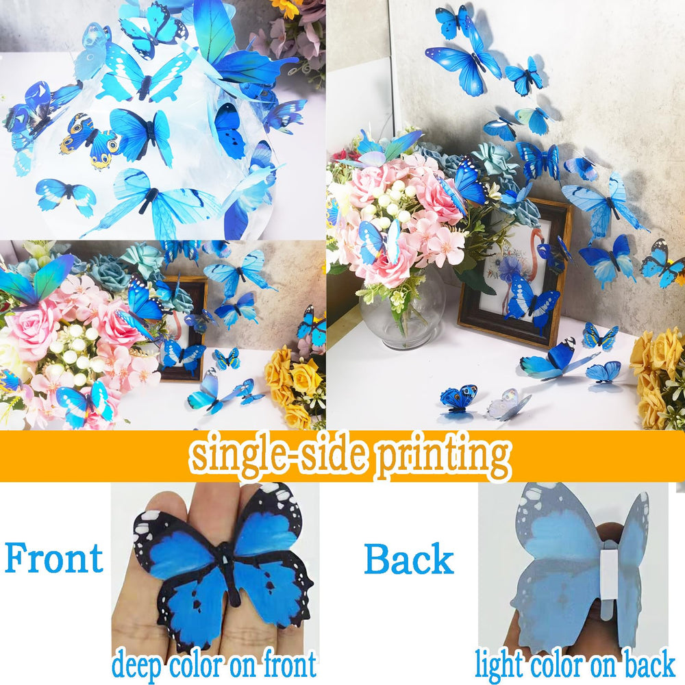 Ewong blue butterfly decals suit dorms and rooms to spark imagination.