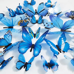 Ewong blue butterfly wall decals set adds vibrant decor to any room.