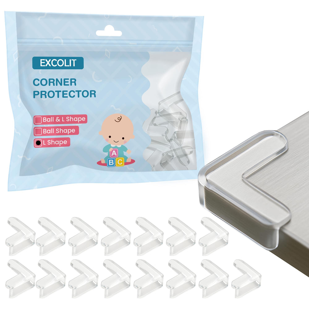EXCOLIT 15-pack corner protector with clear edge protects furniture from sharp corners.