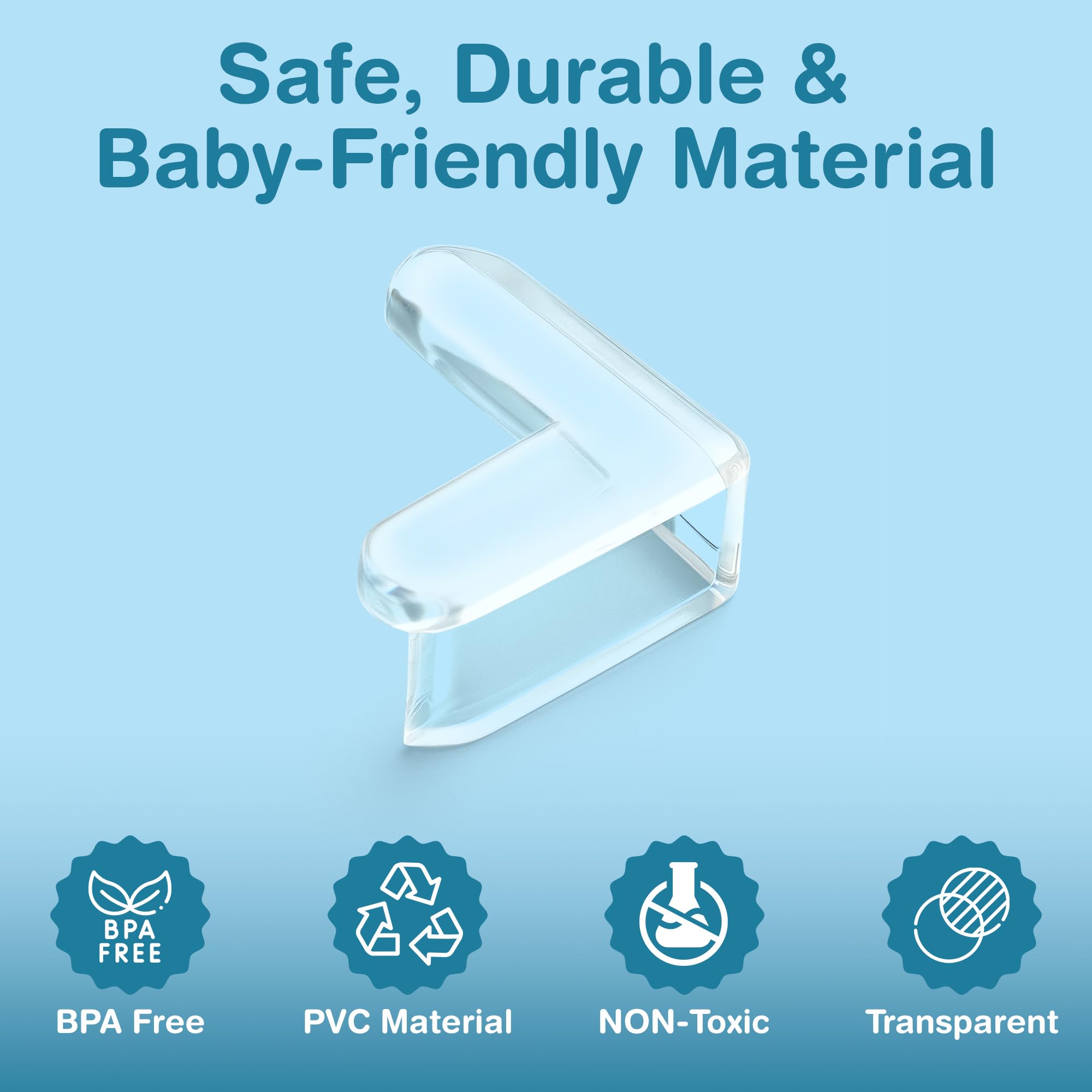 EXCOLIT baby safety guards reduce risk around corners and edges.